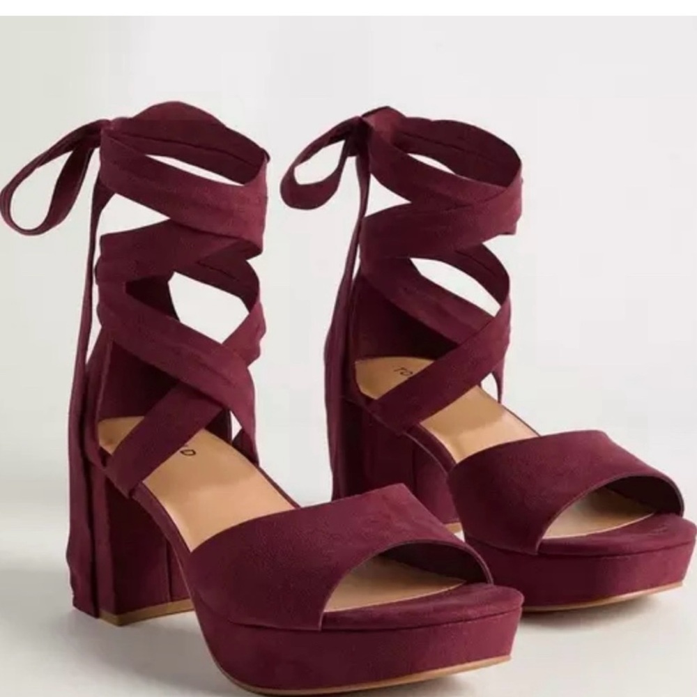 Torrid Burgundy Platform Heels